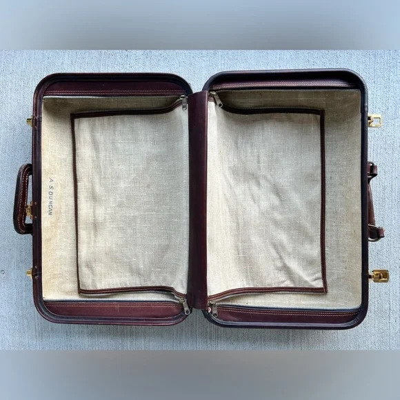 Vintage Atlas Leather Briefcase 20” × 13” × 7” – Double Compartment – Combo Lock
